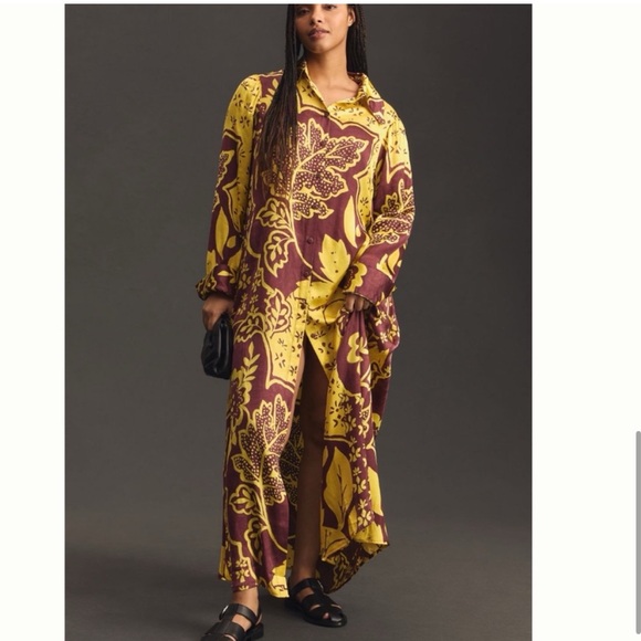 NWT Anthro Corey Lynn Calter Long-Sleeve Printed Shirt Dress - Picture 7 of 7